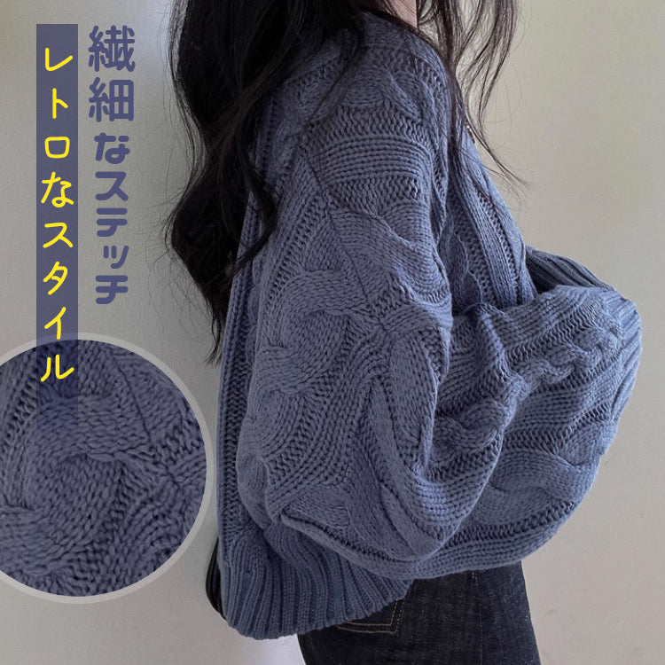 ニット 長袖ニット Vネックニット ヴィンテージニットセーター セーター