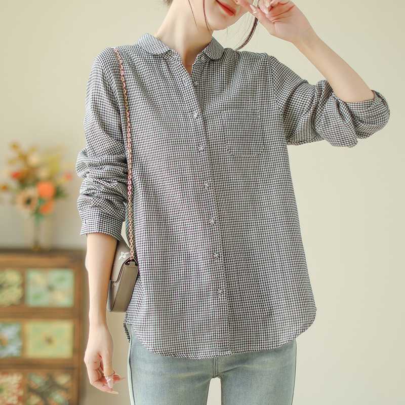 チェックシャツ ブラウス トップス レディース オーバーシャツ 長袖シャツ