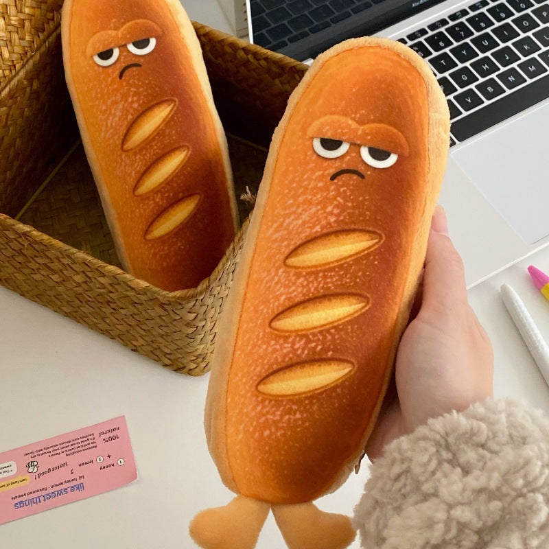 ペンケース 筆箱 大容量 学生 女子 可愛い ふわふわ トースト フランスパン デザイン