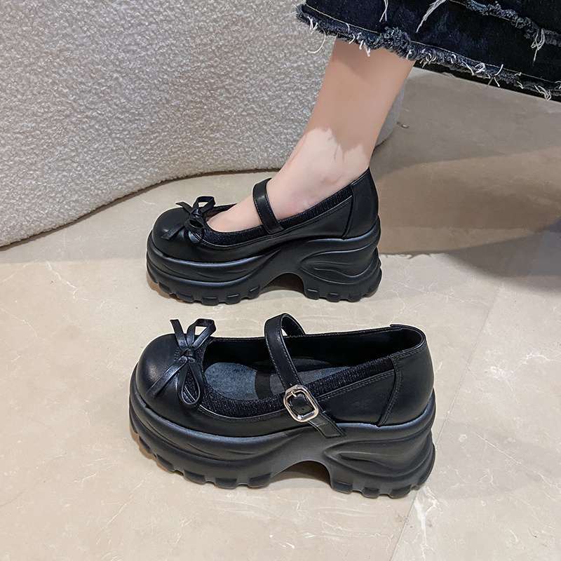 厚底 レディース ローファー シルバー リボン パンプス 8cm ヒール インヒール シューズ