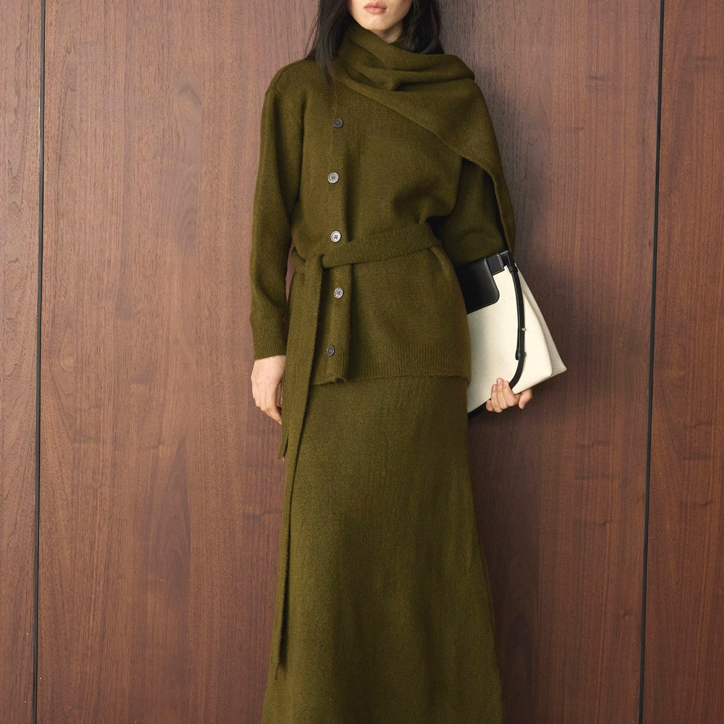 ニットセットアップ レディース カーディガン スカート セーター 2点セット 秋冬