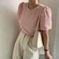ブラウス レディース トップス Tシャツ カットソー 半袖 シャツ 韓国風 ワッフル素材