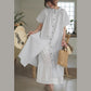 シャツ ブラウス ロングシャツ クルーネックシャツ 彼シャツ トップス