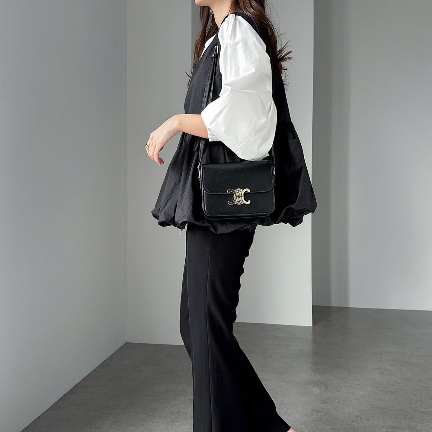 ノースリーブ ベスト レディース ラウンドネック トップス ジッパー デザイン フリル