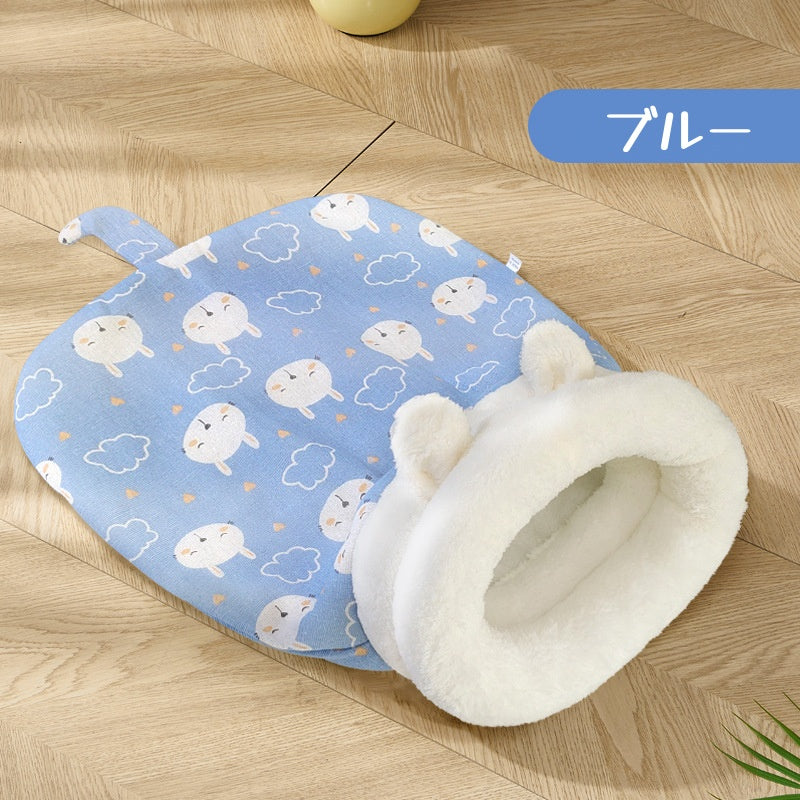 猫寝袋 ペットベッド 猫ベッド あったか寝袋 ペットマット 寝袋 寝ぶくろ クッション 座布団 布団