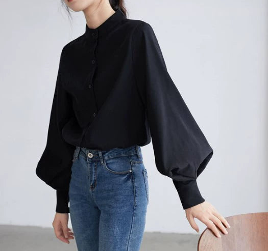 ブラウス バルーンブラウス シャツ トップス レディース ボリューム袖 バルーン袖