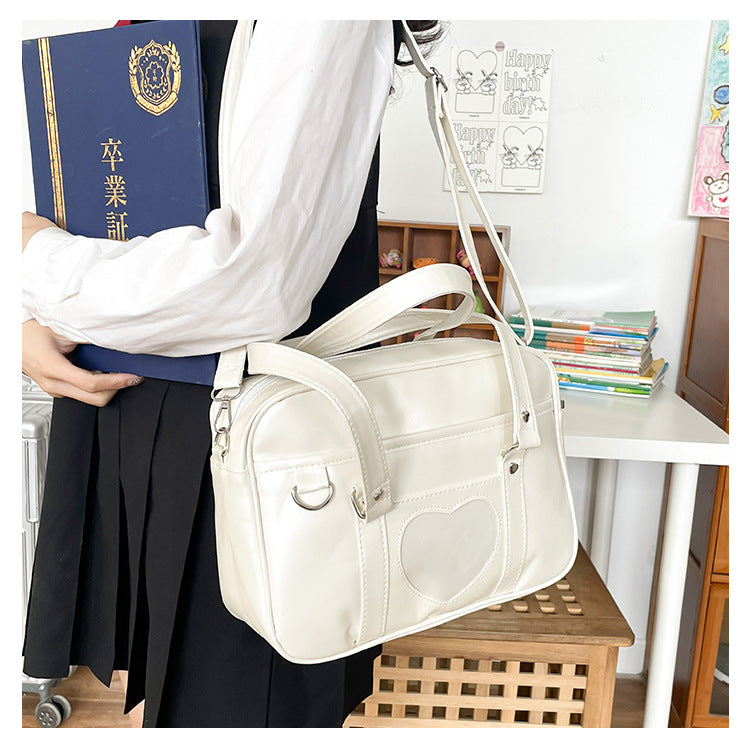スクールバッグ 合皮 スクバ JKバッグ ショルダーバッグ 通学サブバッグ レディース