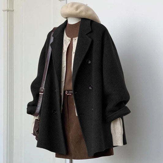 ラシャコート 長袖 レディース チェスターコート ショートコート 襟付き 普段着