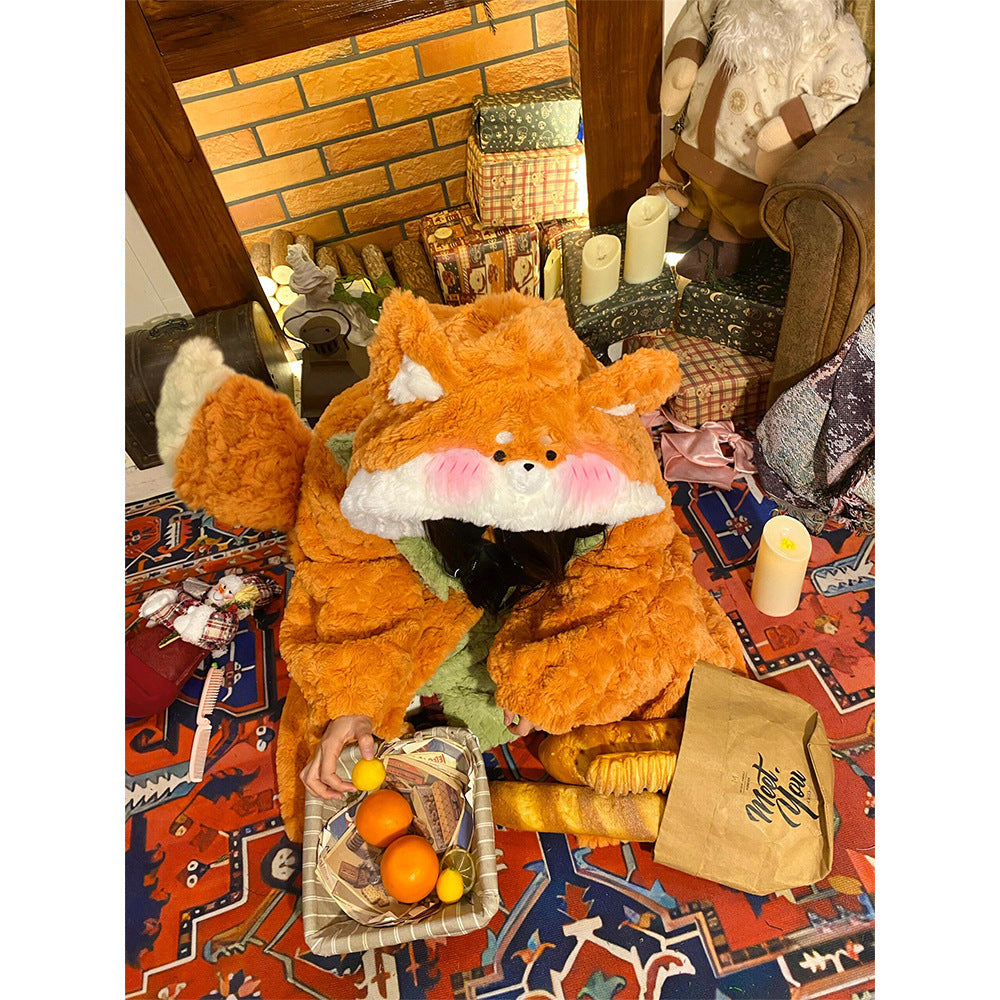 パジャマ ルームウェア ナイトガウン 狐のパジャマ 着る毛布 ルームウェア 部屋着