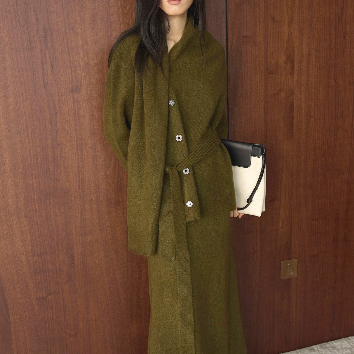 ニットセットアップ レディース カーディガン スカート セーター 2点セット 秋冬