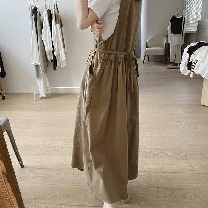 ジャンパースカート レディース コットン ワンピース サロペットスカート 春 夏