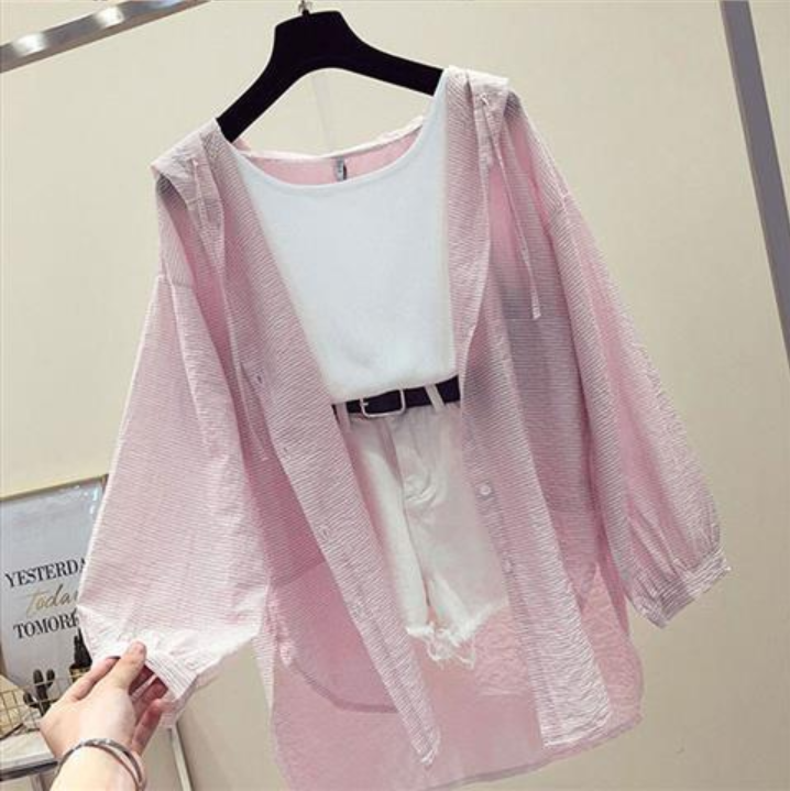 ビーチカーディガン ラッシュガード パーカー 日焼け止め服 フード付き