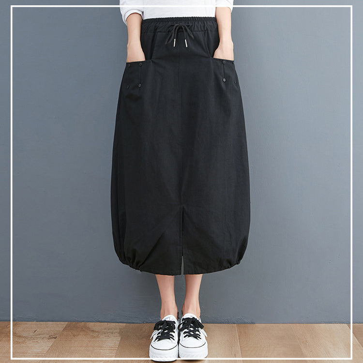 バルーンスカート バルーンロングスカート スカート ボトムス ウエストゴム