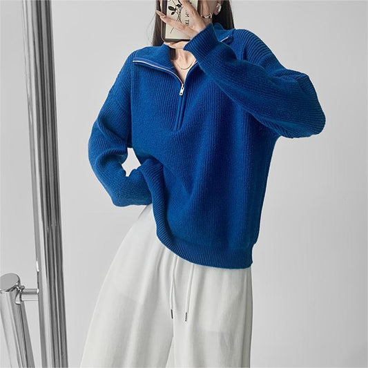 襟ニットトップス ニットパーカー カシミヤセーター ポロ ラルフローレン ケーブルコットン ケーブルニット