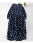 ドット柄ロングワンピース レディース 長袖  夏 マキシワンピース カジュアル