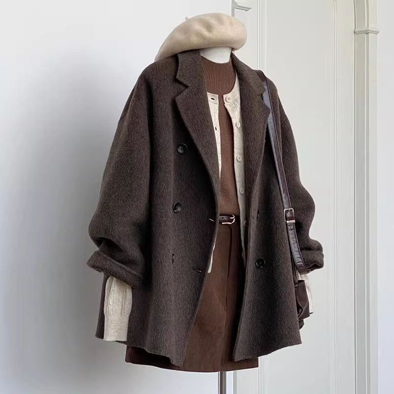 ラシャコート 長袖 レディース チェスターコート ショートコート 襟付き 普段着