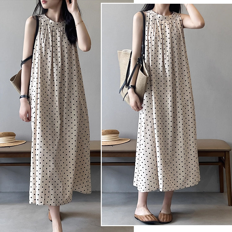 ノースリワンピ  ワンピース  ロングワンピース   ドレス  体型カバー