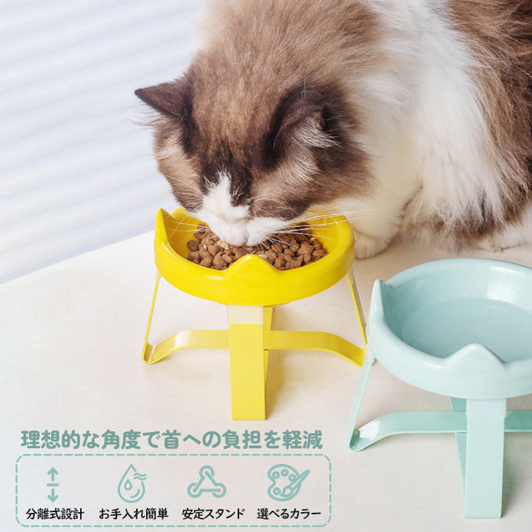 ペットボウル フードボウル ウォーターボウル 食器 えさ皿 餌皿 猫 犬 陶器 セラミック スタンド付き
