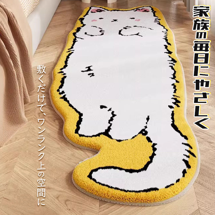 ラグマット 洗える 猫 ねこ ネコ 猫柄 タフティング風 絨毯 カーペット 室内