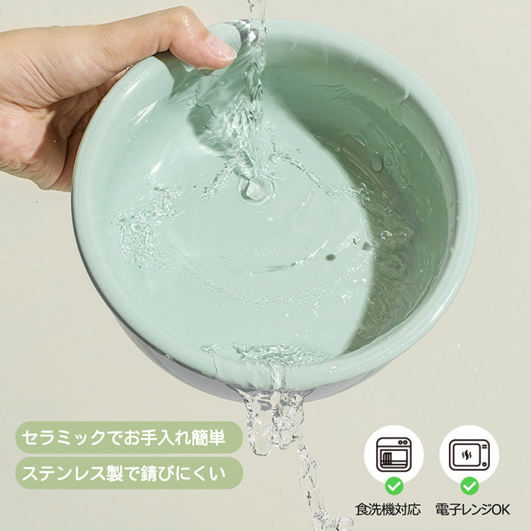 猫用食器 陶器フードボウル 高脚設計 猫用食器台 フードボウル 犬用兼用 大容量