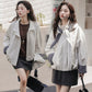 レディース ジャケット 秋冬 新作 韓国風 ワイドシルエット カジュアル チェック柄 切替