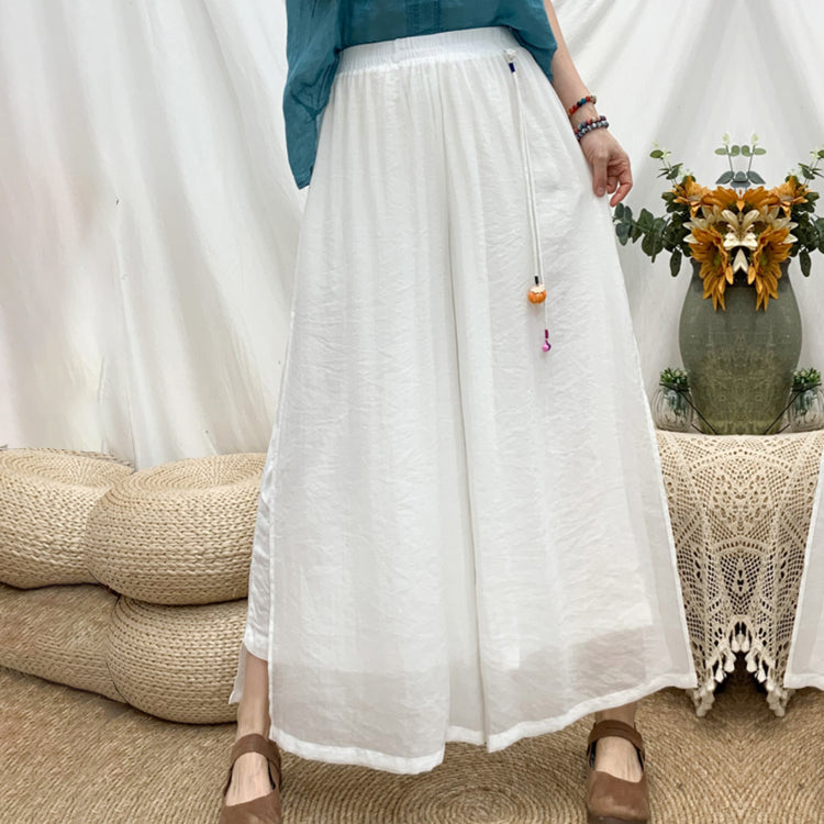 レディースパンツ   ワイドパンツ  スリットワイドパンツ  ガウチョパンツ