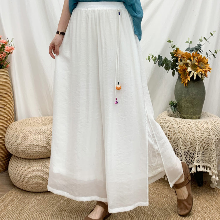 レディースパンツ   ワイドパンツ  スリットワイドパンツ  ガウチョパンツ