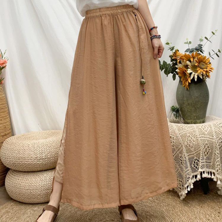 レディースパンツ   ワイドパンツ  スリットワイドパンツ  ガウチョパンツ