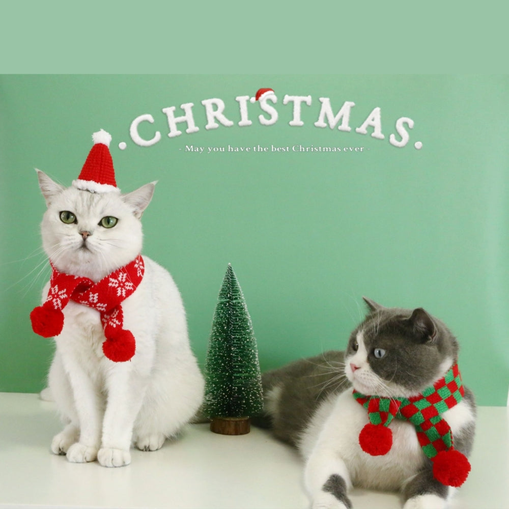 ペットのスカーフ クリスマス 猫 小型犬 スカーフ コスチューム 写真撮影 ペットマフラー