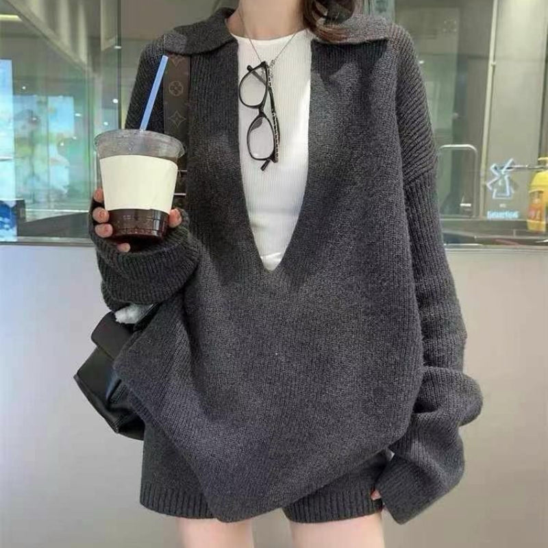 ニット2点セット パンツスーツ レディース  ボトムス ロング ストレッチあり ロング 厚い 春 秋