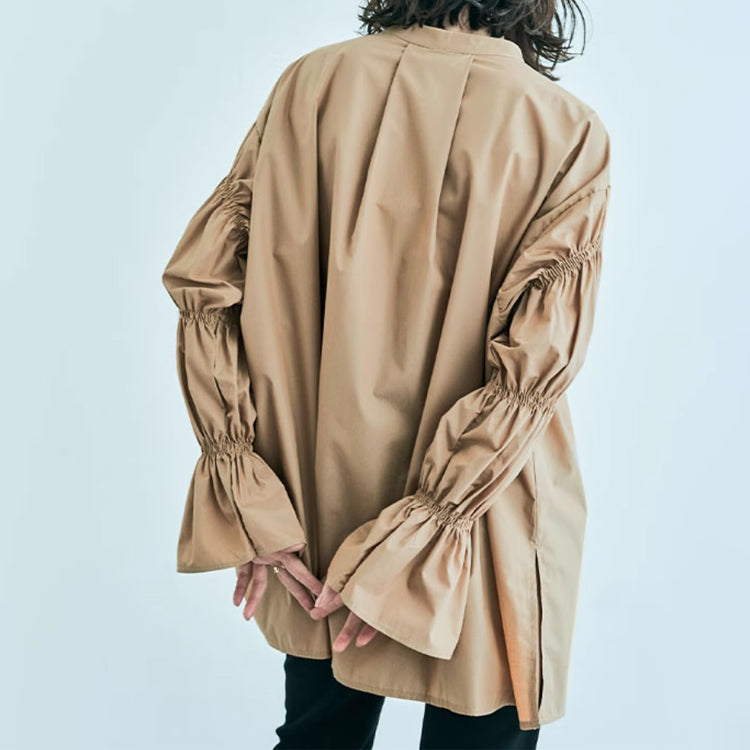 シャツ  ブラウス  ロングシャツ  クルーネックシャツ  彼シャツ トップス