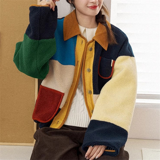 ボア ジャケット ラムウールコート レディース ショート丈 フリース ふんわり カーディガン