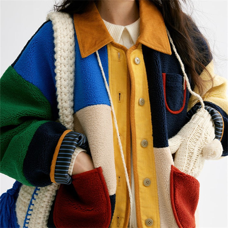 ボア ジャケット ラムウールコート レディース ショート丈 フリース ふんわり カーディガン