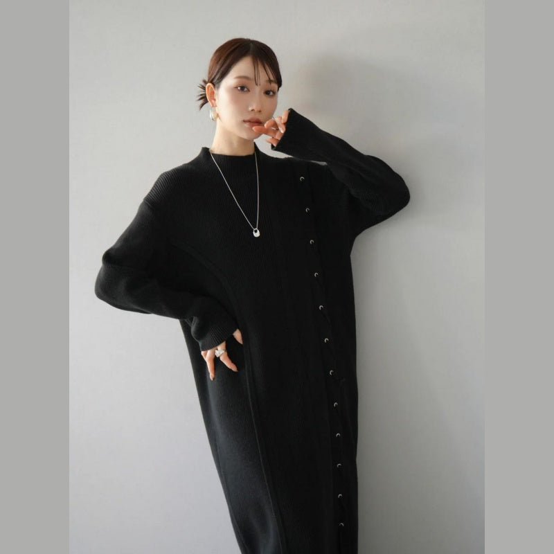 ニットワンピース レディース レイヤード スカート ニット セーター スカート スリット