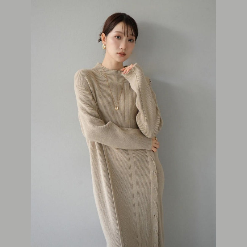 ニットワンピース レディース レイヤード スカート ニット セーター スカート スリット