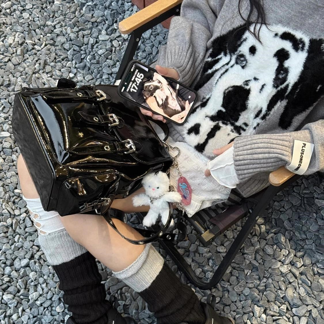 プルオーバー セーター ジャカード編み ダルメシアン レディース ニット トップス 長袖 無地