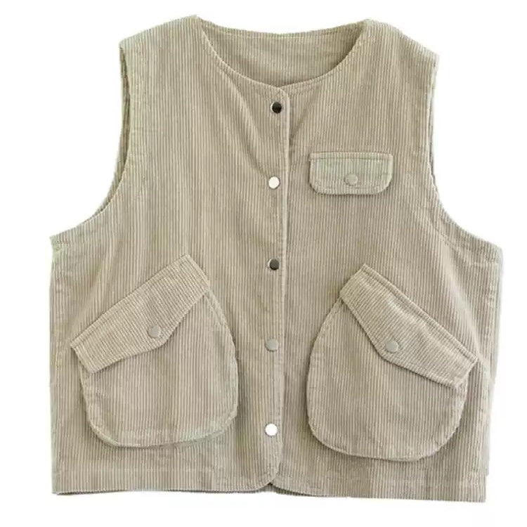 ベスト コーデュロイ ノースリーブ レディース 春秋