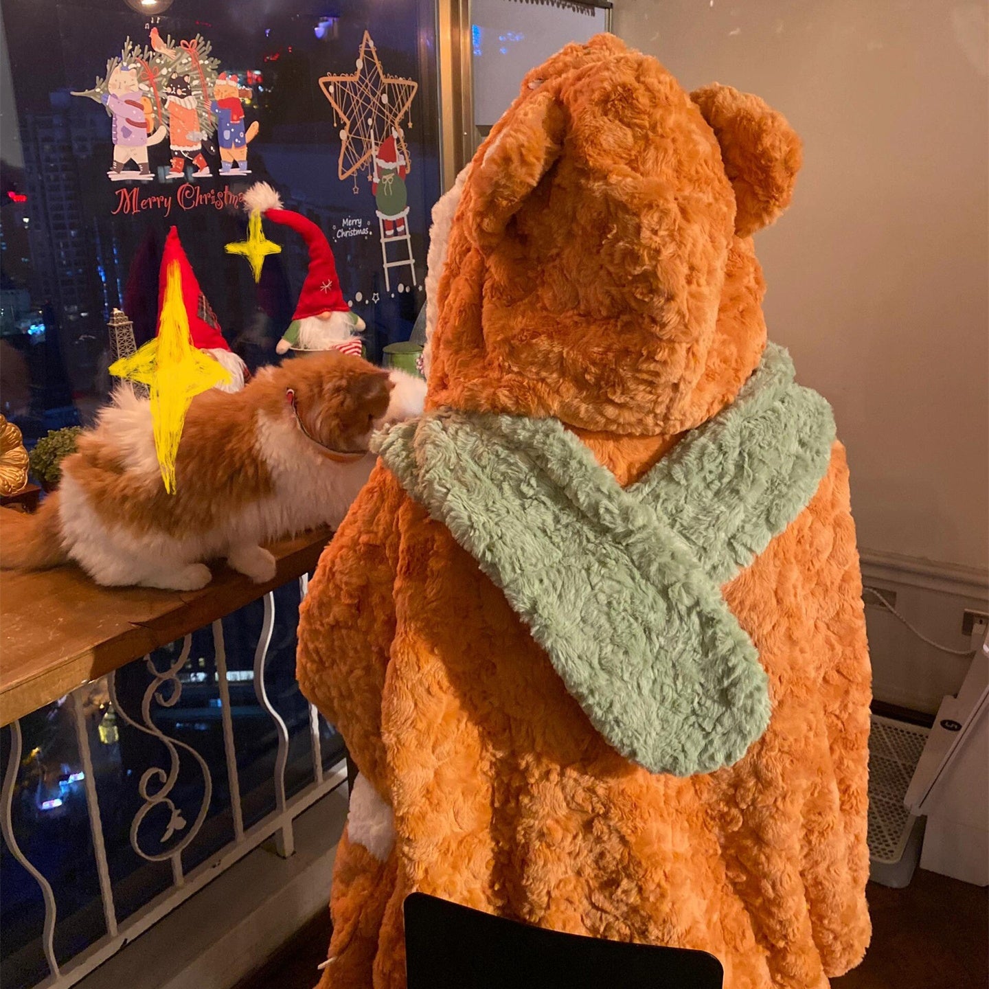 パジャマ ルームウェア ナイトガウン 狐のパジャマ 着る毛布 ルームウェア 部屋着