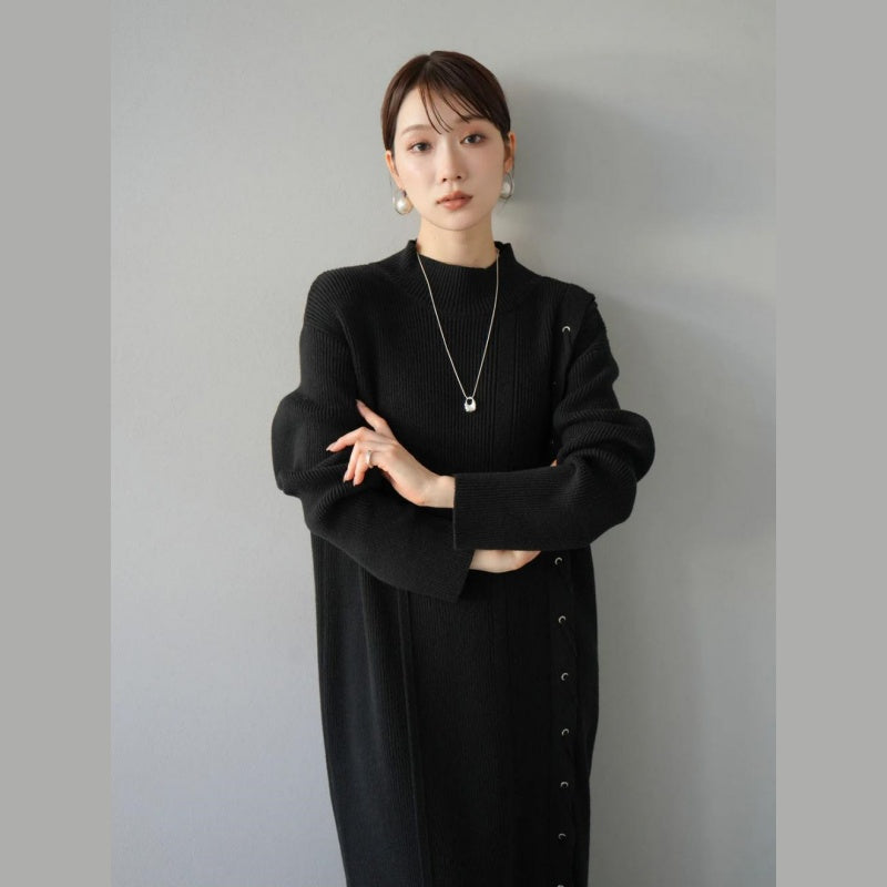 ニットワンピース レディース レイヤード スカート ニット セーター スカート スリット