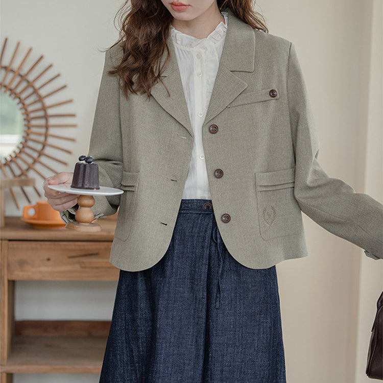 レディース スーツ ジャケット ブレザー シャツ セットアップ ショート丈