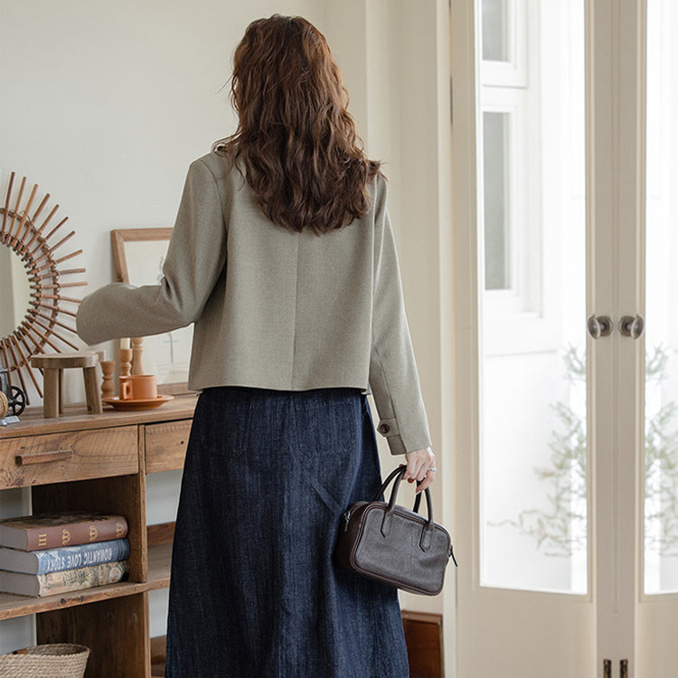 レディース スーツ ジャケット ブレザー シャツ セットアップ ショート丈