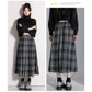 チェック柄 スカート 羅紗 プリーツスカート 秋冬 Aライン ロングスカート ハイウエスト ウエストゴム