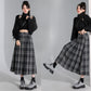 チェック柄 スカート 羅紗 プリーツスカート 秋冬 Aライン ロングスカート ハイウエスト ウエストゴム