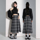 チェック柄 スカート 羅紗 プリーツスカート 秋冬 Aライン ロングスカート ハイウエスト ウエストゴム