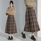 チェック柄 スカート 羅紗 プリーツスカート 秋冬 Aライン ロングスカート ハイウエスト ウエストゴム