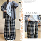 パンツ チェック ワイドパンツ ストレート ハイウエスト 秋冬 新作 ウール風 裏起毛