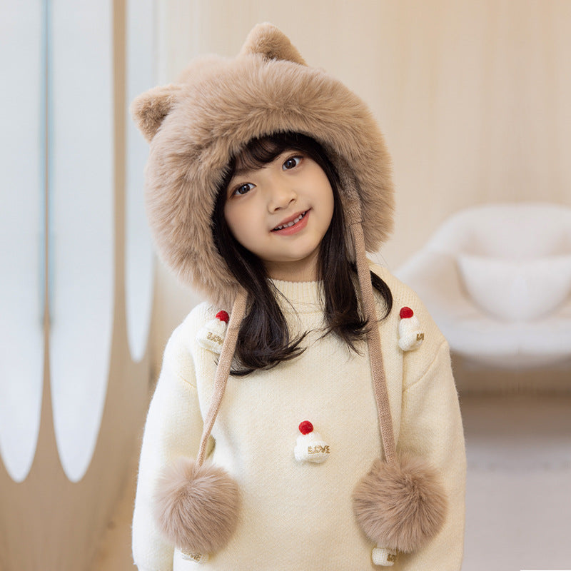 マフラー 子供 帽子 手袋  3in1 女の子 子ども 防寒 ファッション キッズ ハット