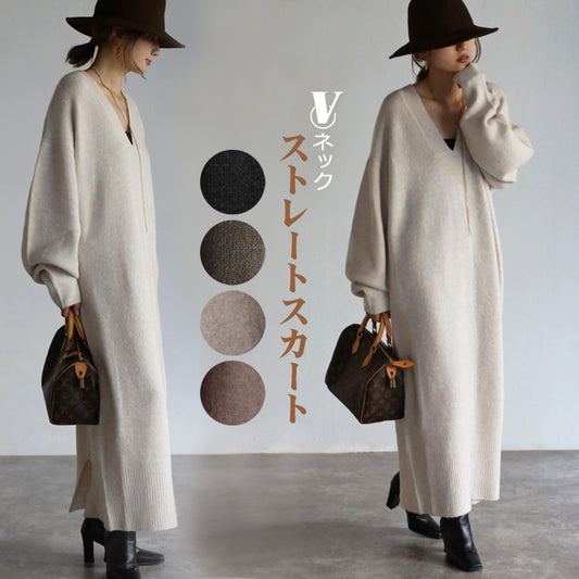 ニットワンピース   ワンピース  ドレス  セーター トップス