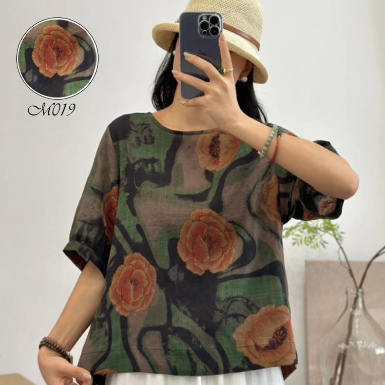 レディースTシャツ  カットソー  柄Tシャツ  プルオーバー Tシャツ