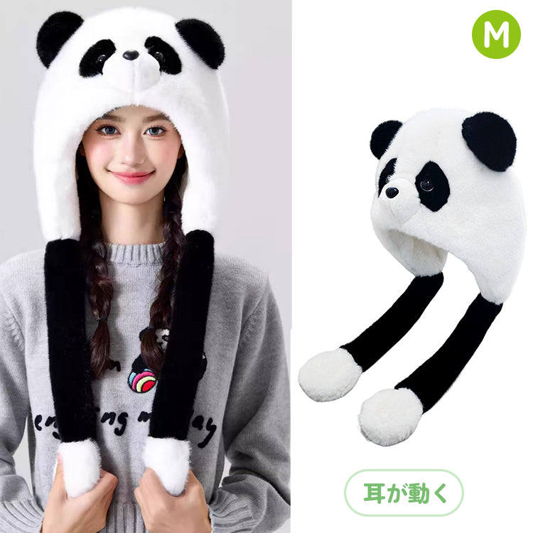 パンダ帽子 パンダキャップ アニマル帽子 アニマルキャップ もこもこ帽子 コスプレ帽子